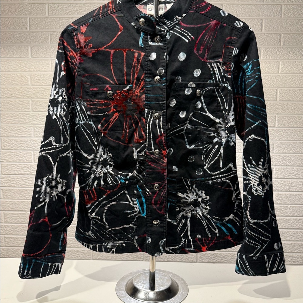 Chico's Women’s Long Sleeve Floral‎ Print Button Up